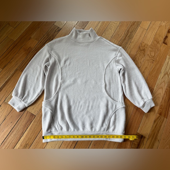 Free People Beach Slouchy Mock Neck Cozy Oversized Tunic Ivory Women’s Size M - Picture 10 of 12